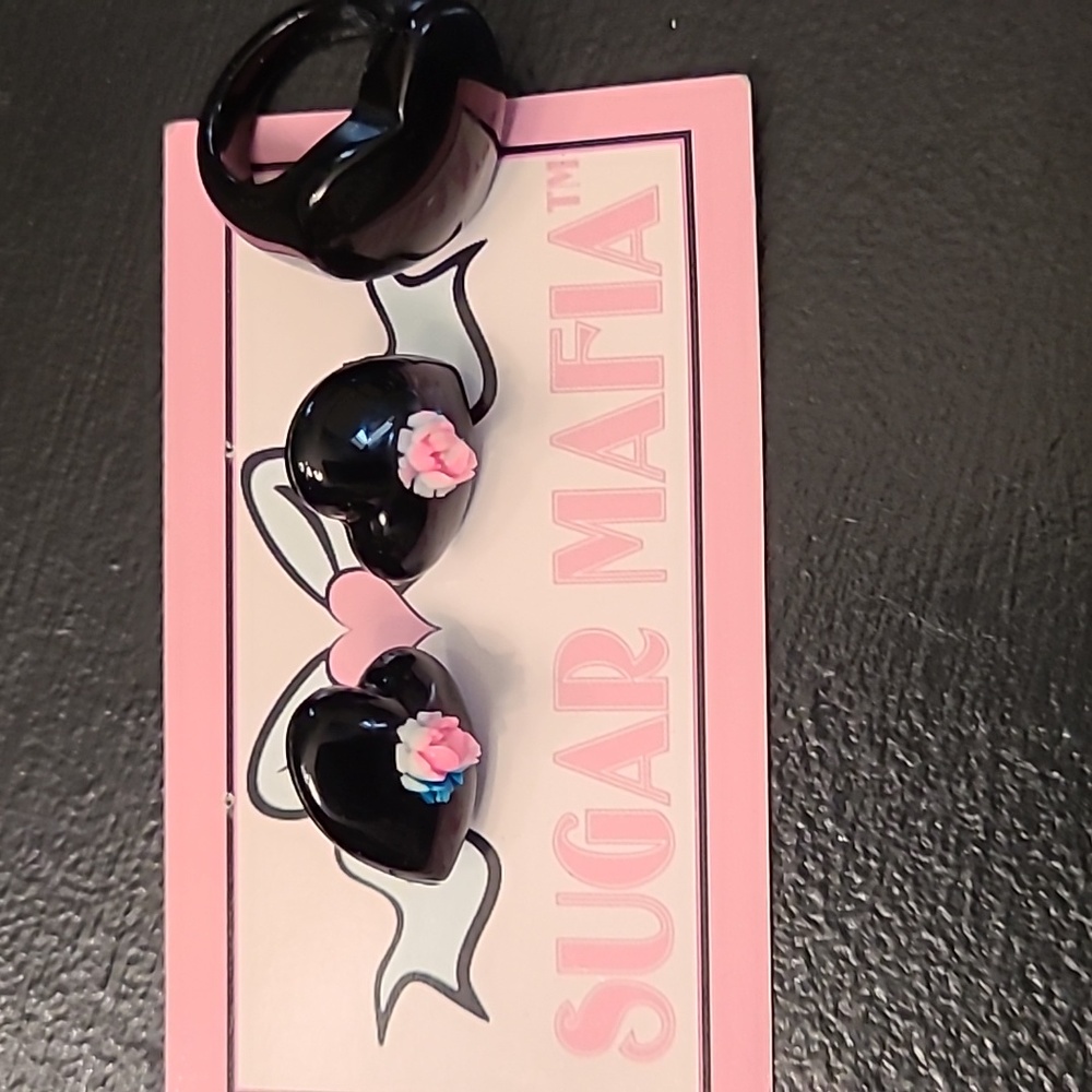 Lucite 1" pierced earring & ring set